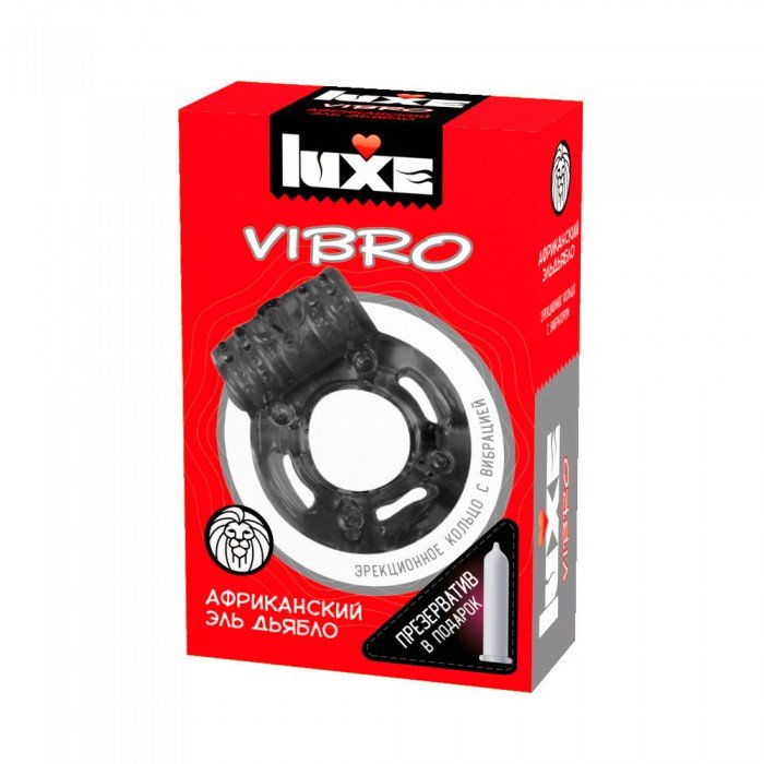Виброкольцо и презерватив Luxe Vibro Африканский Эль Дьябло
