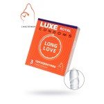 Презервативы Luxe Royal Long Love с анестетиком для продления удовольствия - 3 шт