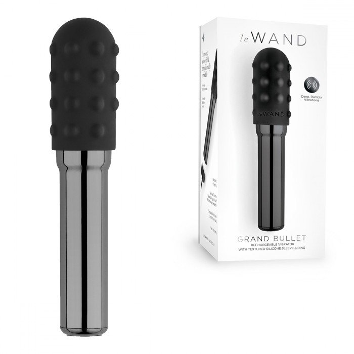 Люксовая вибропуля Le Wand Grand Bullet - тёмный графит - 12 см Люксовая вибропуля Le Wand Grand Bullet - тёмный графит - 12 см