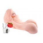 Мастурбатор-кукла KOKOS Hera 1 - женское тело с тремя любовными отверстиями и вибрацией - телесный - 54 см