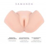 Реалистичный мастурбатор полуторс с двойным слоем материала в натуральную величину с вагиной и анусом KOKOS Samanda DL - телесный - 34 см