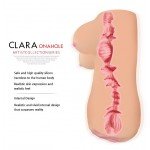 Мастурбатор-вагина с вибрацией Kokos Clara OnaHole с имитацией груди - телесный - 17,5 см