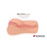Мастурбатор вагина Kokos Bellana с богатым насыщенным внутренним рельефом - телесный - 17 см