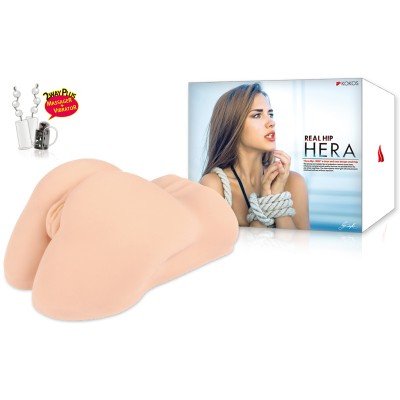 Мастурбатор полуторс вагина и анус с вибрацией Hera Real Hip with vibration - телесный - 26 см