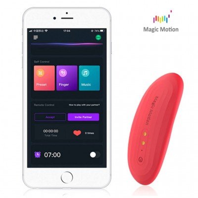 Клиторальный вибратор в трусики Magic Motion Nyx с возможностью управления через приложение - красный