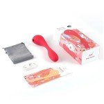 Вакуумно-волновой стимулятор клитора с гибким вагинальным вибратором Magic Motion Bobi с управлением со смартфона - красный - 20,5 см