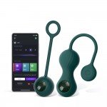 Набор вагинальных шариков с разным весом и вибрацией Magic Motion Crystal Duo с управлением через приложение - зелёный