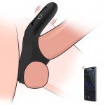 Двойное эрекционное виброкольцо на пенис и мошонку Magic Motion Magic Rise с возможностью управления через приложение - чёрное