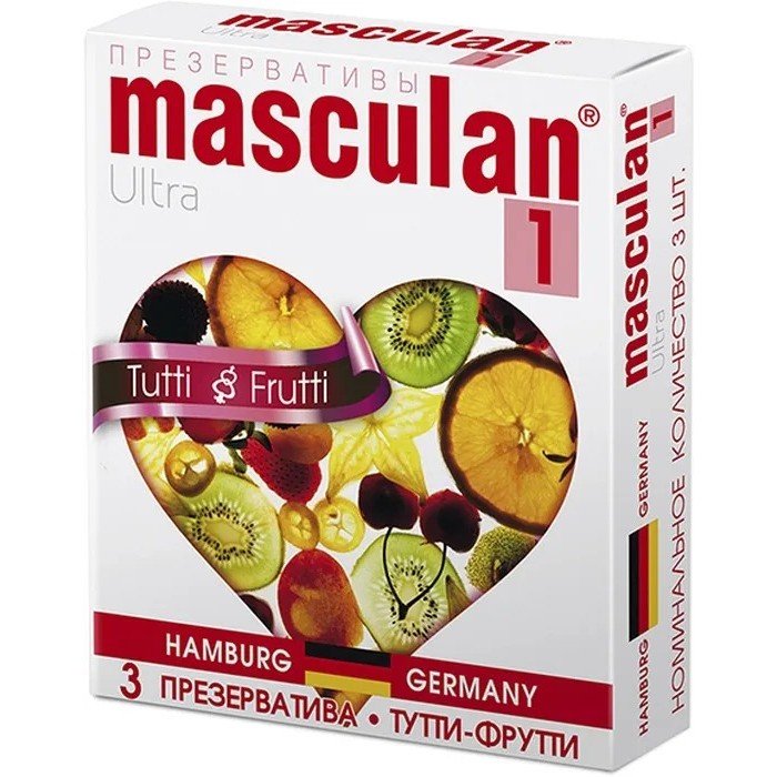 Презервативы латексные Masculan Ultra 1 - Tutti Frutti с ароматом фруктов - 3 шт Презервативы латексные Masculan Ultra 1 - Tutti Frutti с ароматом фруктов - 3 шт