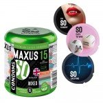 Латексные презервативы в банке + кейс микс-набор MAXUS Mixed - 15 шт