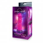 Фантастический розовый фаллоимитатор Magic Hero в виде фантазийного перетянутого пениса - 20 см Фантастический розовый фаллоимитатор Magic Hero в виде фантазийного перетянутого пениса - 20 см