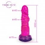 Фантастический розовый фаллоимитатор Magic Hero в виде фантазийного перетянутого пениса - 20 см Фантастический розовый фаллоимитатор Magic Hero в виде фантазийного перетянутого пениса - 20 см