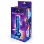 Гнущийся фэнтезийный фаллоимитатор Magic Hero с перламутровым блеском на присоске - синий - 17 см Гнущийся фэнтезийный фаллоимитатор Magic Hero с перламутровым блеском на присоске - синий - 17 см