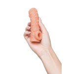 Насадка на фаллос открытого типа с пупырышками и отверстием для мошонки Nude Sleeve - размер M - телесная - 12 см Насадка на фаллос открытого типа с пупырышками и отверстием для мошонки Nude Sleeve - размер M - телесная - 12 см