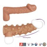 Насадка на фаллос открытого типа с бугорками и отверстием для мошонки Nude Sleeve - размер L - телесная - 14 см Насадка на фаллос открытого типа с бугорками и отверстием для мошонки Nude Sleeve - размер L - телесная - 14 см