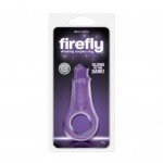 Эрекционное виброкольцо светящееся в темноте Firefly Couples Ring с щеточкой для клитора - фиолетовое