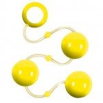 Анальные шарики на нити с кольцом на палец для извлечения Renegade Pleasure Balls - желтые