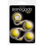 Анальные шарики на нити с кольцом на палец для извлечения Renegade Pleasure Balls - желтые
