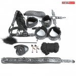 Набор БДСМ-аксессуаров для секс-игр в подневолье NoTabu Domination and Submission - 10 предметов - серебряный Набор БДСМ-аксессуаров для секс-игр в подневолье NoTabu Domination and Submission - 10 предметов - серебряный