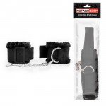 Мягкие оковы-наручники с меховой подкладкой NoTabu - черные