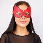 Секси-маска с ушками для эротических игр NoTabu Domination and Submission - красно-черная