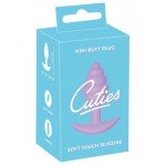 Малая силиконовая анальная пробка с рельефом и ограничителем Cuties - сиреневая - 7,5 см Малая силиконовая анальная пробка с рельефом и ограничителем Cuties - сиреневая - 7,5 см