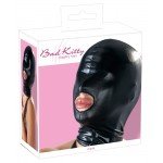 Эластичная маска на голову с эффектом мокрой кожи с отверстием для рта Mask by Bad Kitty - черная