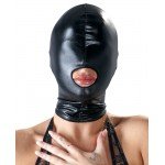 Эластичная маска на голову с эффектом мокрой кожи с отверстием для рта Mask by Bad Kitty - черная
