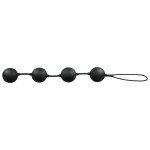 Анальные силиконовые шарики Velvet Black Balls на сцепке - чёрные - 24 см