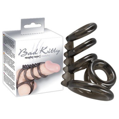 Насадка на пенис и мошонку с гребнем Penis Hodenring - дымчатая