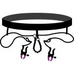 Трусики с зажимами для половых губ и бусинками для массажа промежности Bad Kitty - чёрные Трусики с зажимами для половых губ и бусинками для массажа промежности Bad Kitty - чёрные