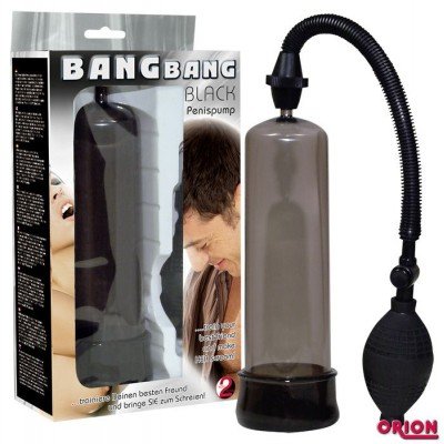 Мужская вакуумная помпа для тренировок пениса Bang Bang Black Penispump - черная - 20 см