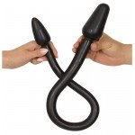Двусторонний анальный стимулятор с гибким соединением Double Plug Black - чёрный - 76 см Двусторонний анальный стимулятор с гибким соединением Double Plug Black - чёрный - 76 см