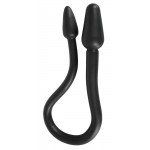 Двусторонний анальный стимулятор с гибким соединением Double Plug Black - чёрный - 76 см Двусторонний анальный стимулятор с гибким соединением Double Plug Black - чёрный - 76 см