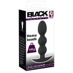 Утяжелённая анальная пробка-елочка Black Velvets Heavy Beads - чёрная - 13,3 см