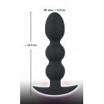 Утяжелённая анальная пробка-елочка Black Velvets Heavy Beads - чёрная - 13,3 см