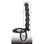 Ребристая насадка на пенис для двойного проникновения Cock ball ring - чёрная - 12,5 см