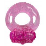 Эрекционное эластичное вибро-кольцо Vibro-Penisring - One Time - розовое