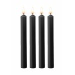 Набор из 4-х длинных парафиновых восковых BDSM-свечей Teasing Wax Candles Large - чёрные - 18 см