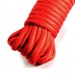Нейлоновая верёвка для бондажа и декоративной вязки - красная - 10 м