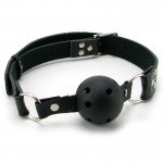 Классический дышащий кляп с отверстиями Breathable Ball Gag - черный