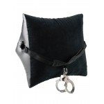 Надувная подушка для любовных игр с наручниками Deluxe Position Master with Cuffs - чёрная