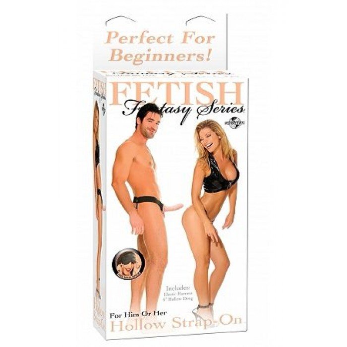 Полый страпон-фаллопротез Fetish Fantasy Series For Him or Her - телесный - 16,5 см Полый страпон-фаллопротез Fetish Fantasy Series For Him or Her - телесный - 16,5 см