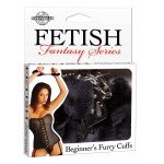 Металлические наручники с мехом Fetish Fantasy Series Beginner's Furry Cuffs - черные