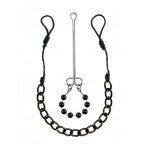 Лассо на соски соединенное цепочкой и зажим на половые губы Nipple and Clit Jewelry - чёрное Лассо на соски соединенное цепочкой и зажим на половые губы Nipple and Clit Jewelry - чёрное