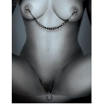 Лассо на соски соединенное цепочкой и зажим на половые губы Nipple and Clit Jewelry - чёрное