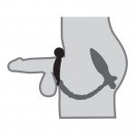 Анальная пробка с вибрацией и эрекционным кольцом на пенис Ass-Kicker - чёрная