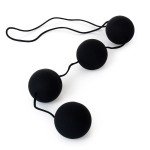 Анальная цепочка Deluxe Vibro Balls - Anal Fantasy Collection со смещенным центром тяжести - чёрная - 44,3 см