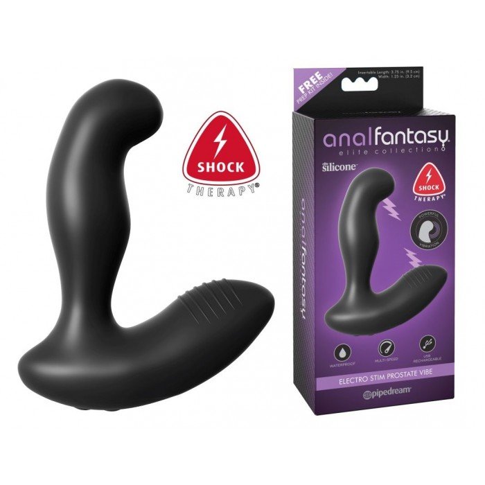 Вибромассажер простаты с электростимуляцией Anal Fantasy Elite Electro Stim Prostate Vibe - чёрный - 13,3 см Вибромассажер простаты с электростимуляцией Anal Fantasy Elite Electro Stim Prostate Vibe - чёрный - 13,3 см