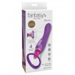 Двусторонний вибростимулятор с помпой и подвижным язычком Fantasy For Her Her Ultimate Pleasure - фиолетовый - 25 см Двусторонний вибростимулятор с помпой и подвижным язычком Fantasy For Her Her Ultimate Pleasure - фиолетовый - 25 см